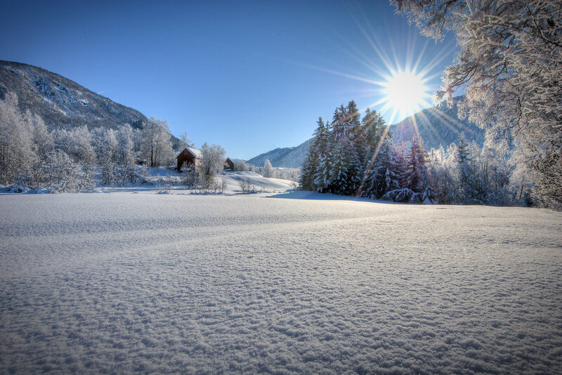 Snow-covered Valley — White, Serene, Winter, Photograph, Mountains