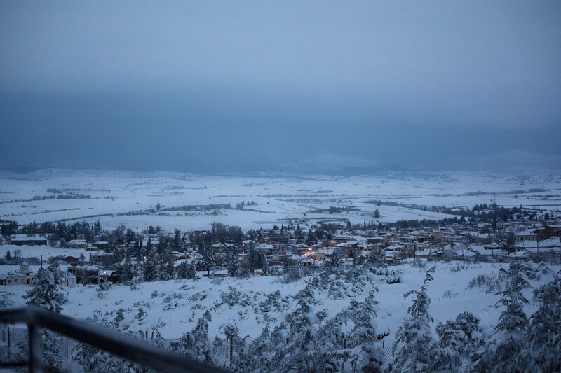 Snow-covered Village — Blue, Cold, Winter