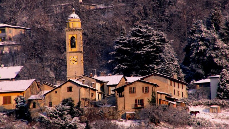 Snow-covered Village — Brown, Serene, Winter