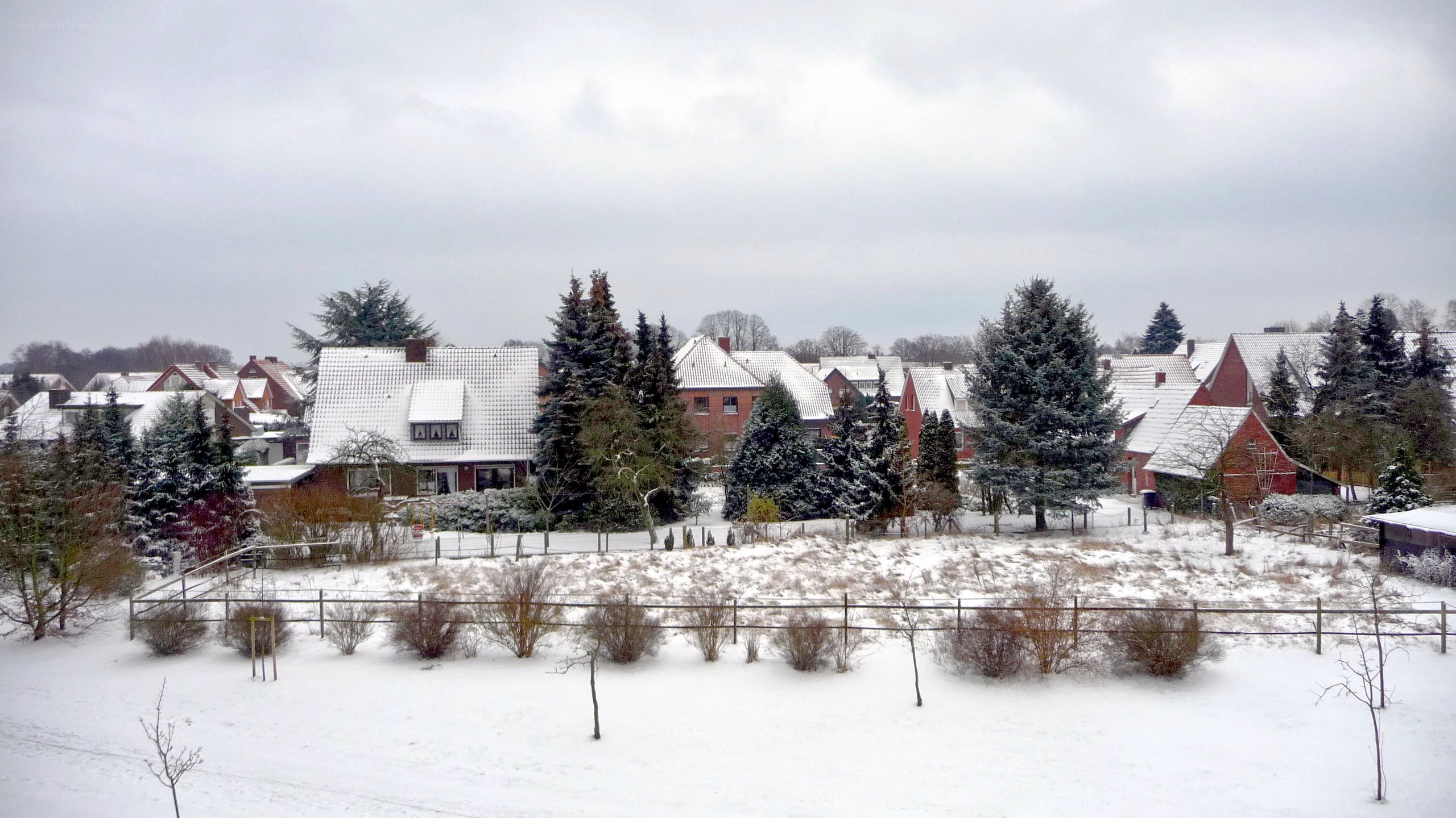 snow-covered village in winter