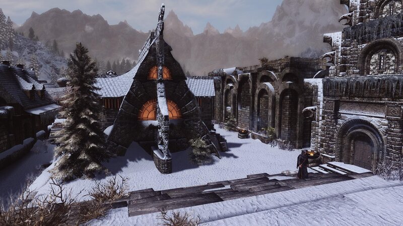 Snow-covered Village — White, Cold, Serene