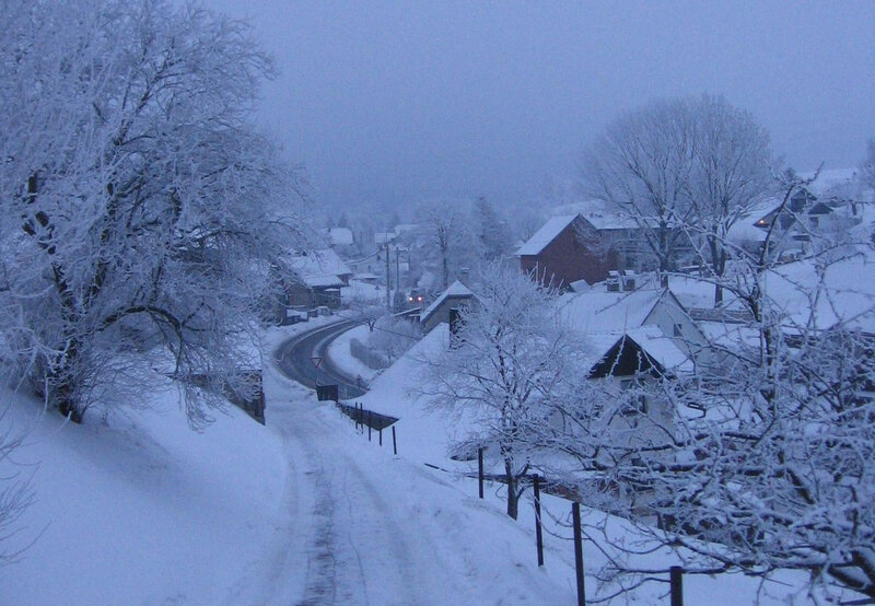 Snow-covered Village — White, Cold, Winter, Photograph