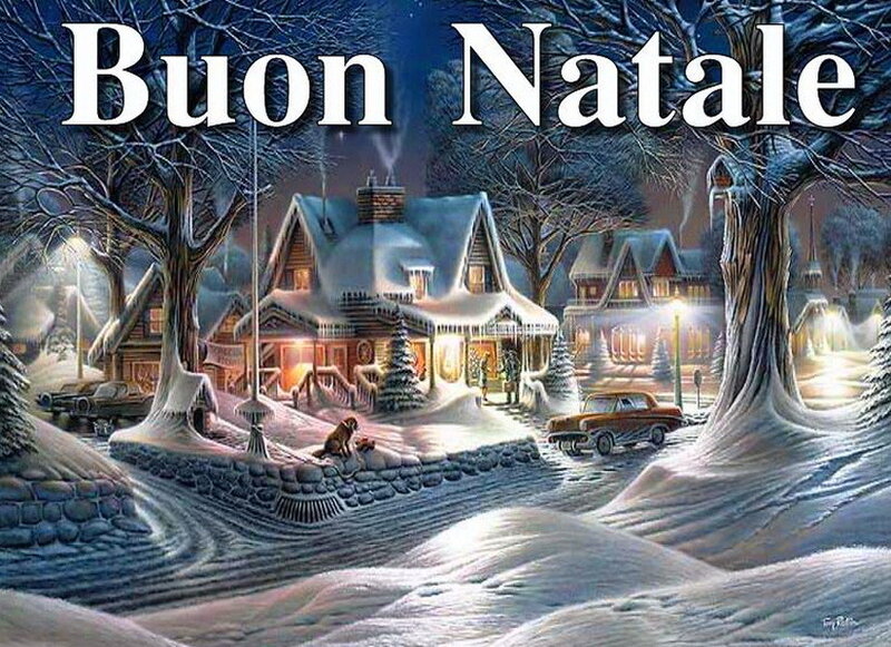 Snow-covered Village — White, Peaceful, Night, Illustration