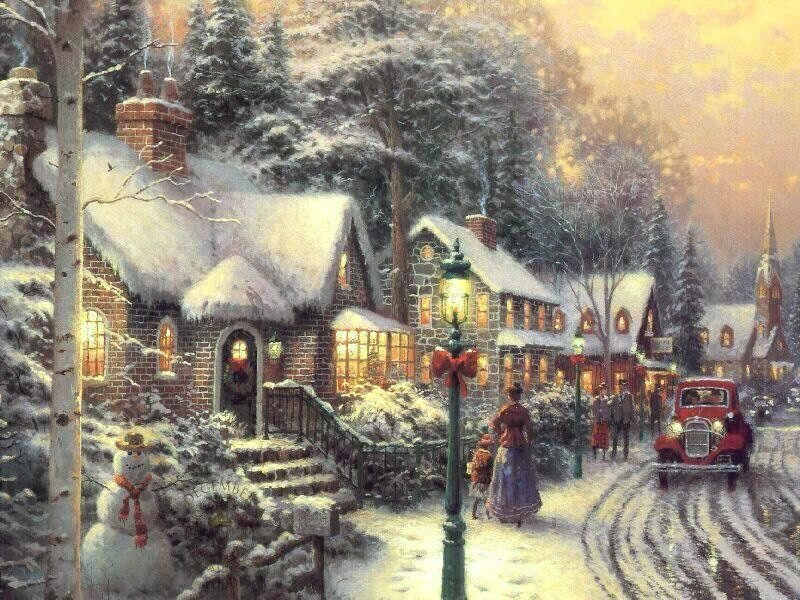 Snow-covered Village — White, Peaceful, Warm