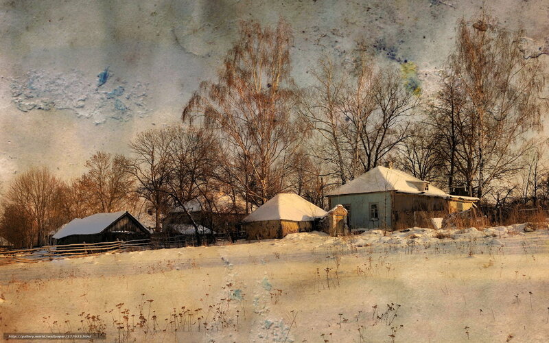 Snow-covered Village — White, Quiet, Winter, Photograph