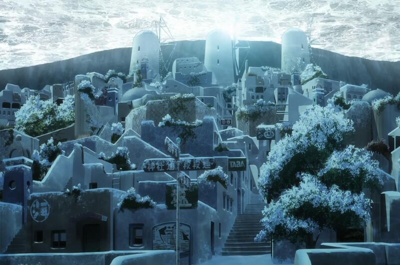 Snow-covered Village — White, Serene, Winter, Anime