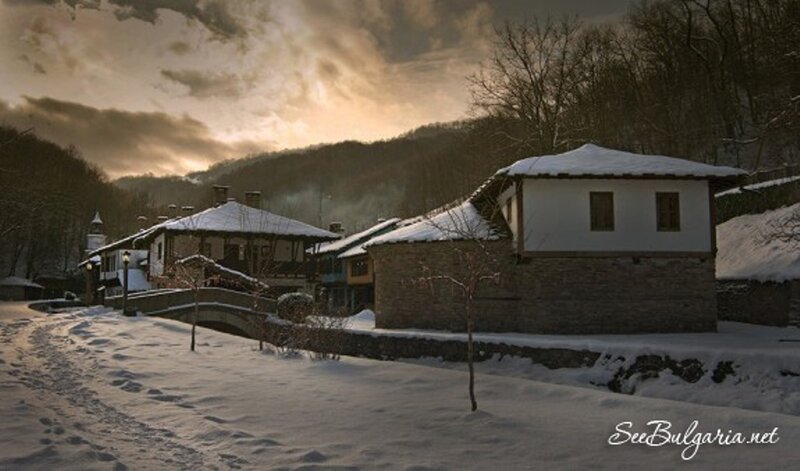 Snow-covered Village — White, Serene, Winter, Photograph, Buildings