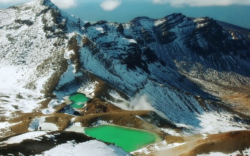 Snow-covered Volcanic Crater