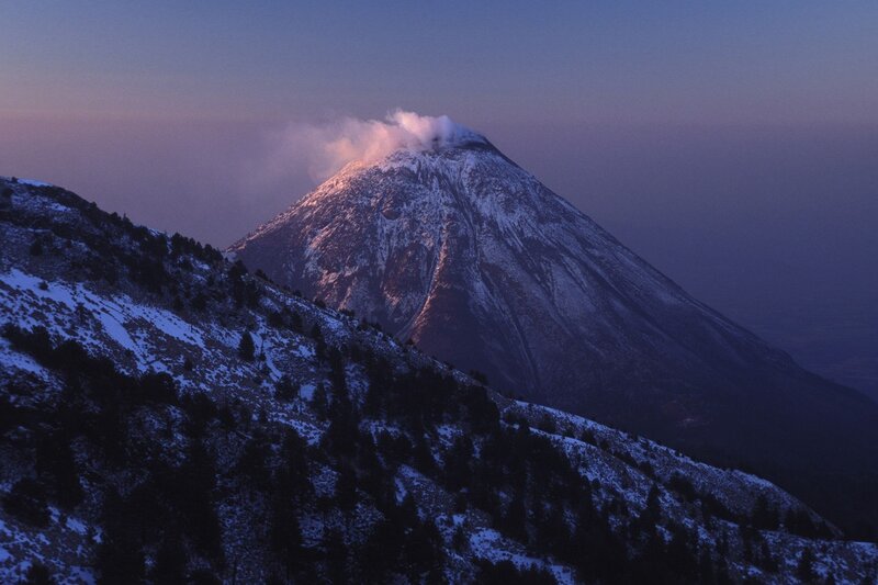 Snow-covered Volcano — Purple