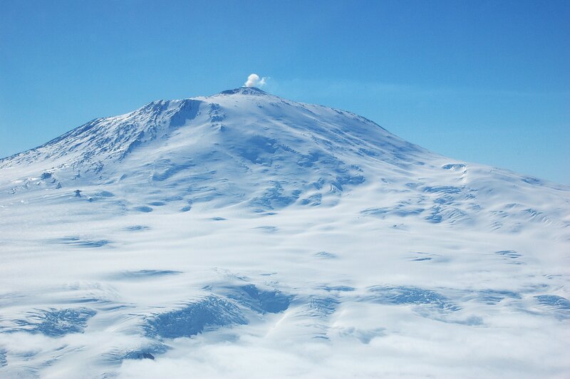 snow-covered volcano