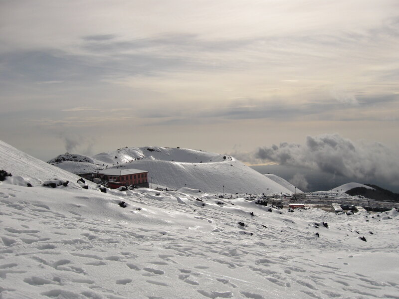 Snow-covered Volcano — White, Cold
