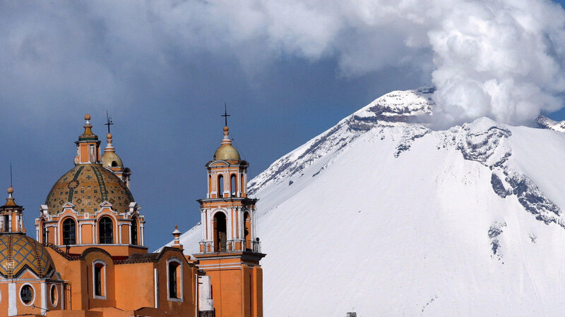 Snow-covered Volcano — White, Dramatic, Photograph
