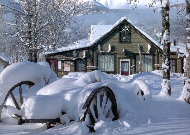 Snow-covered Wagon — White
