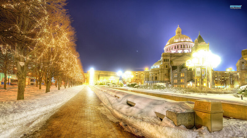 Snow-covered Walkway — Blue