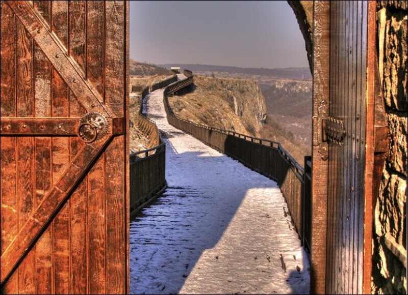 Snow-covered Walkway