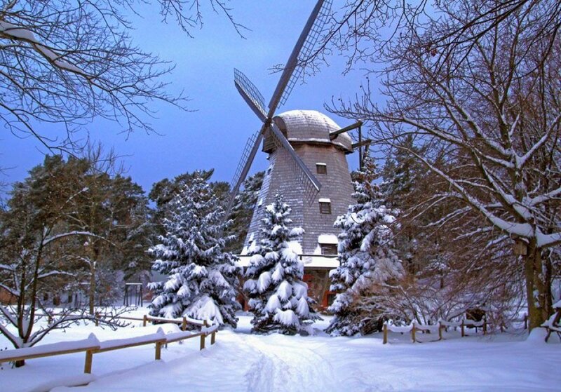 Snow-covered Windmill