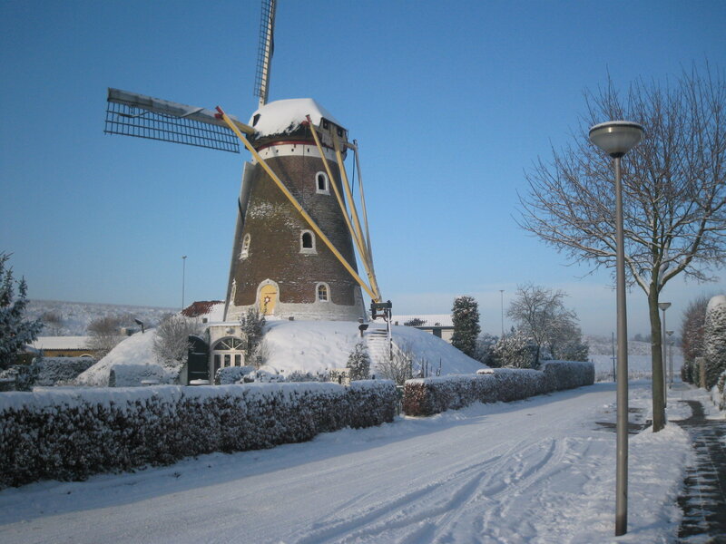 Snow-covered Windmill — White