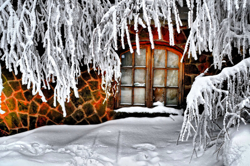 Snow-covered Window — White