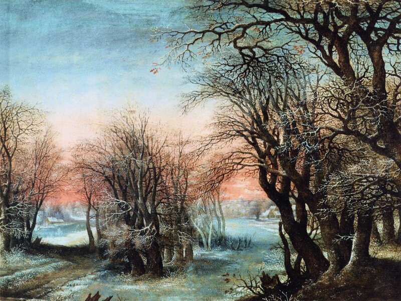 Snow-covered Winter Landscape — Blue