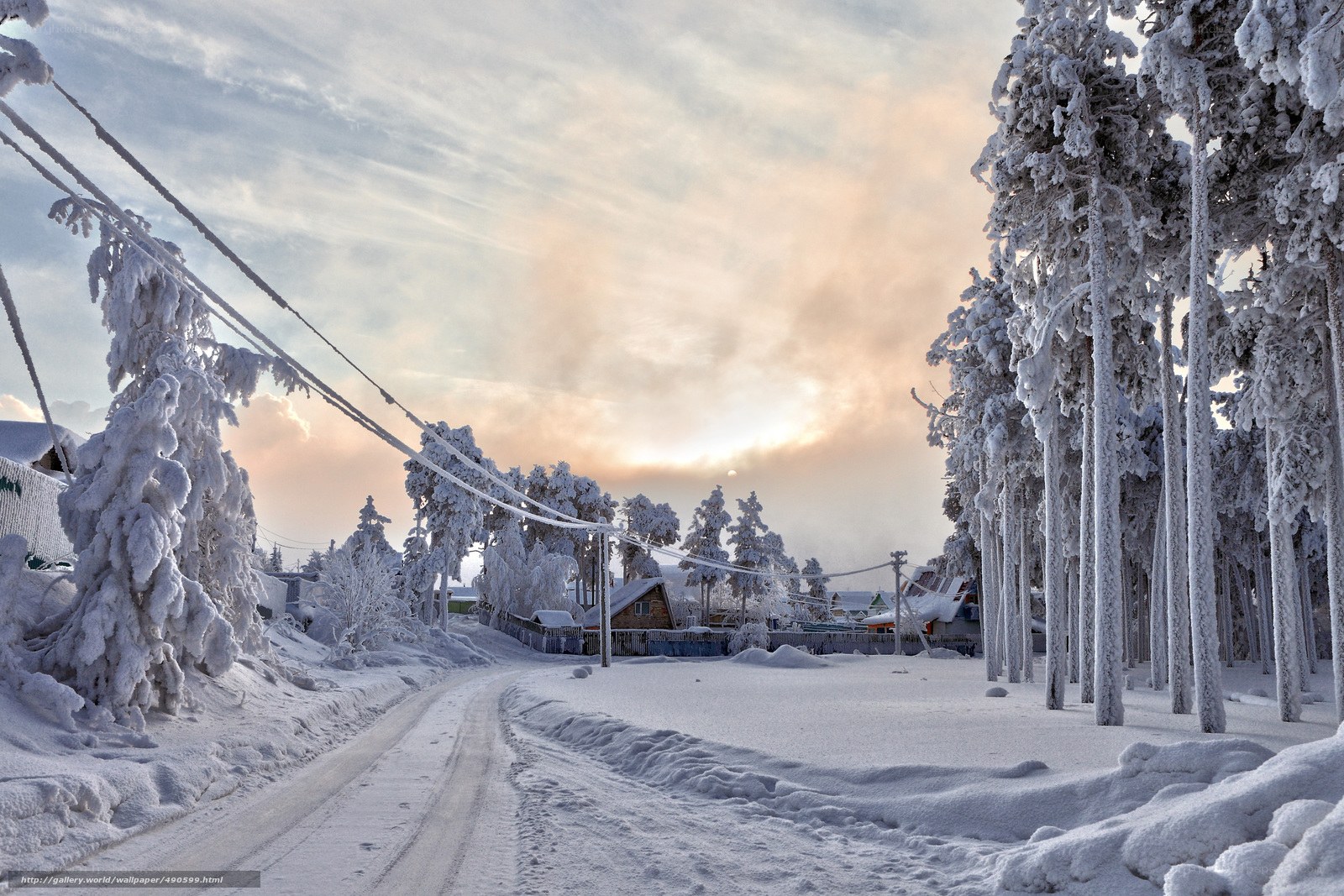 Snow-covered winter road