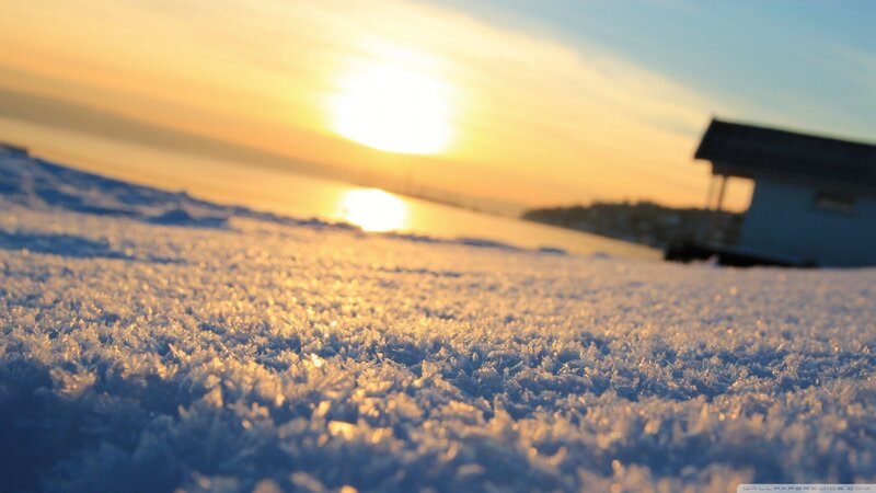 Snow Crystals at Sunset