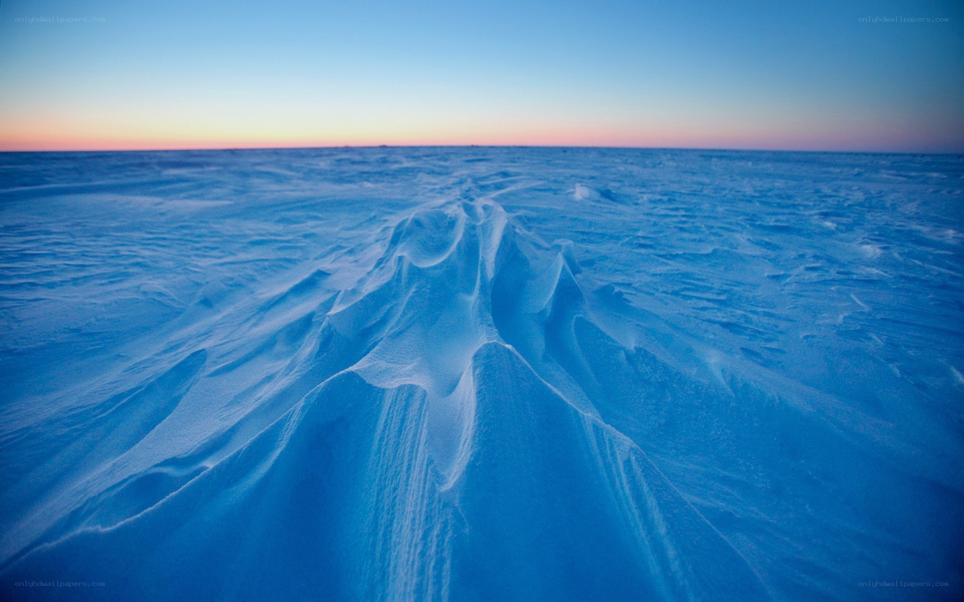 snow dunes at twilight