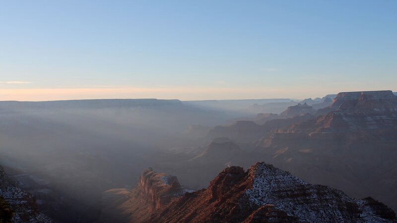 Snow-dusted Canyon Landscape