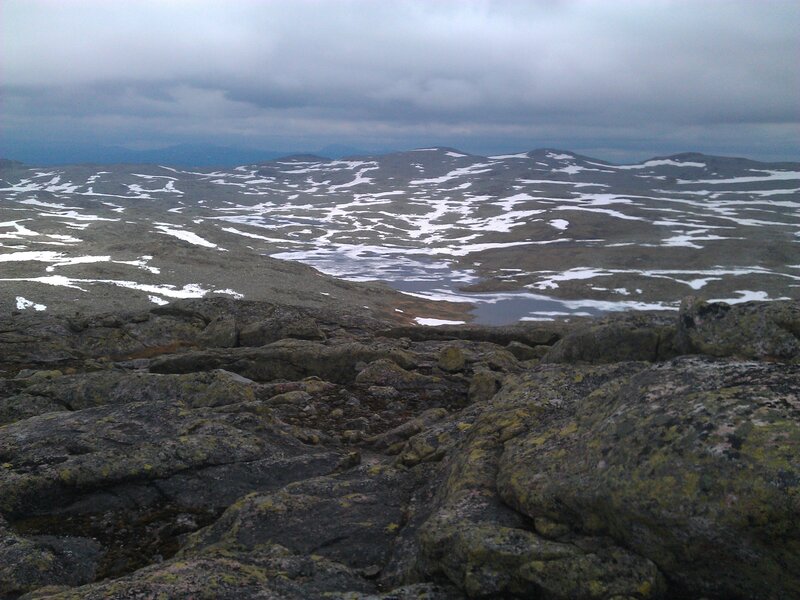 Snow-dusted Mountain Landscape — Gray