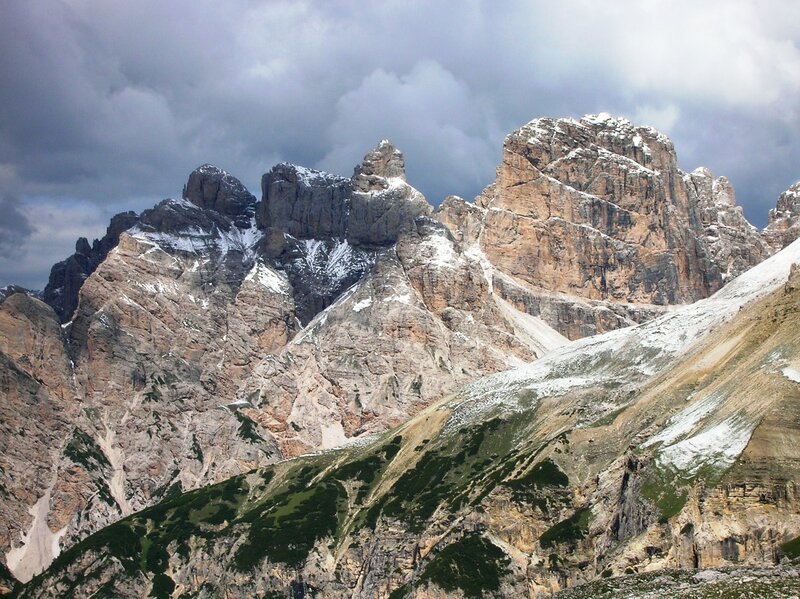 snow-dusted mountain peaks