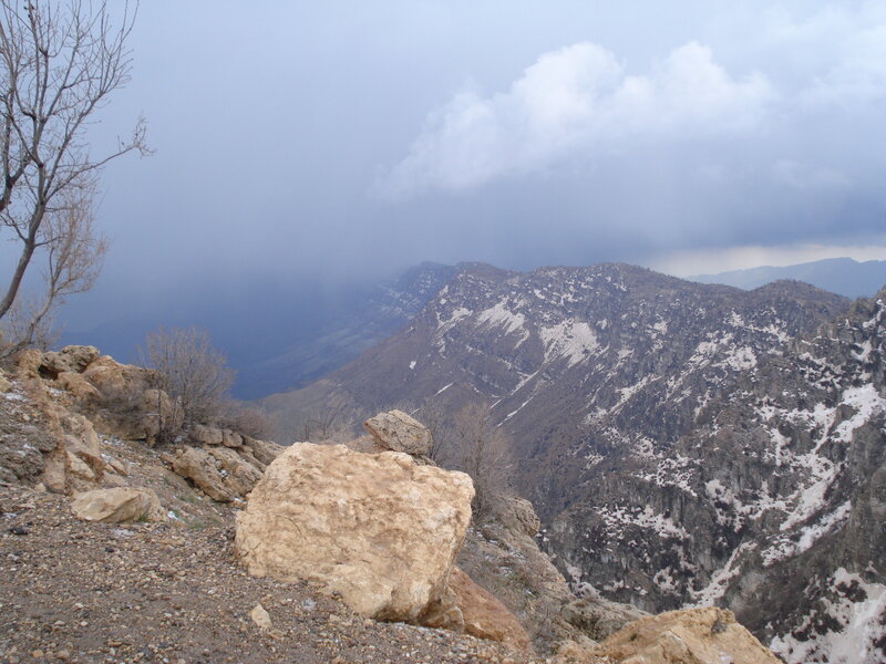 Snow-dusted Mountains — Gray