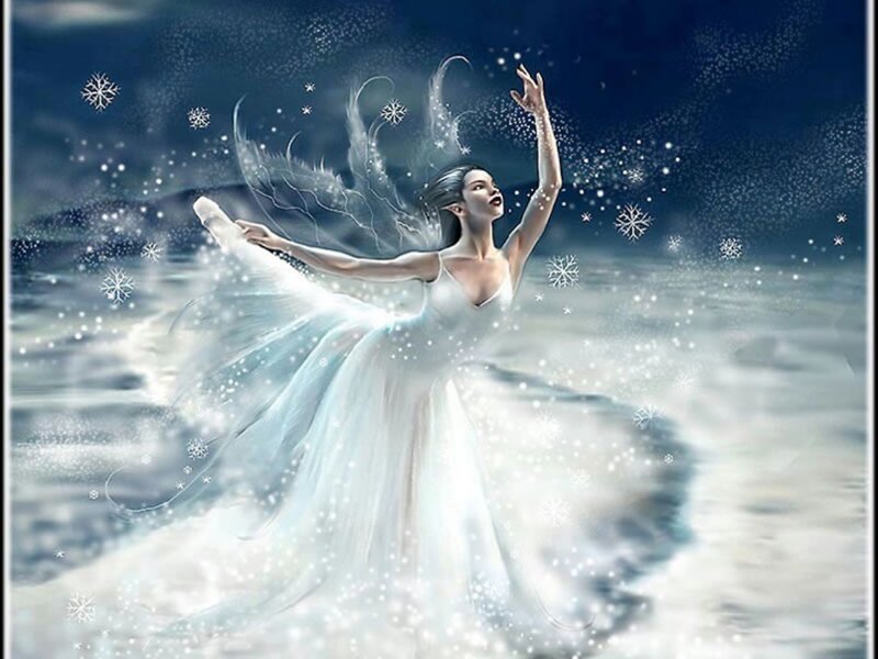 snow fairy dancing in winter
