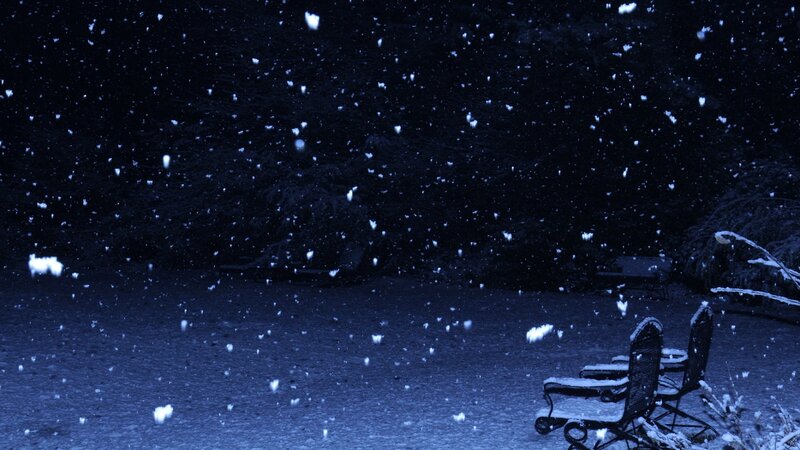 Snow Falling at Night — Blue, Calm