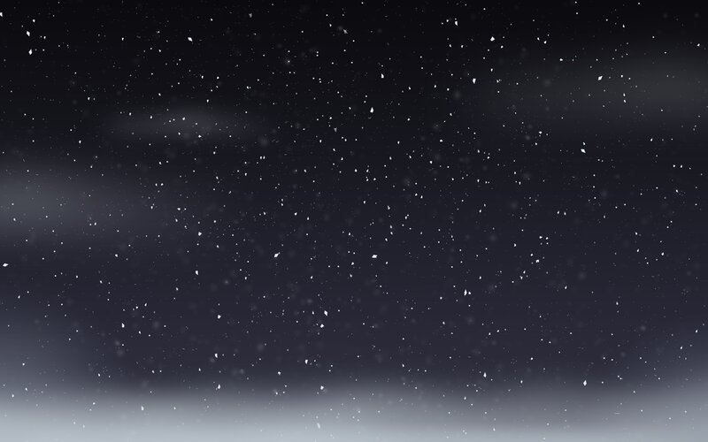 snow falling at night