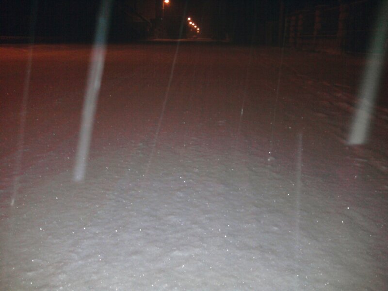 Snow Falling at Night — White