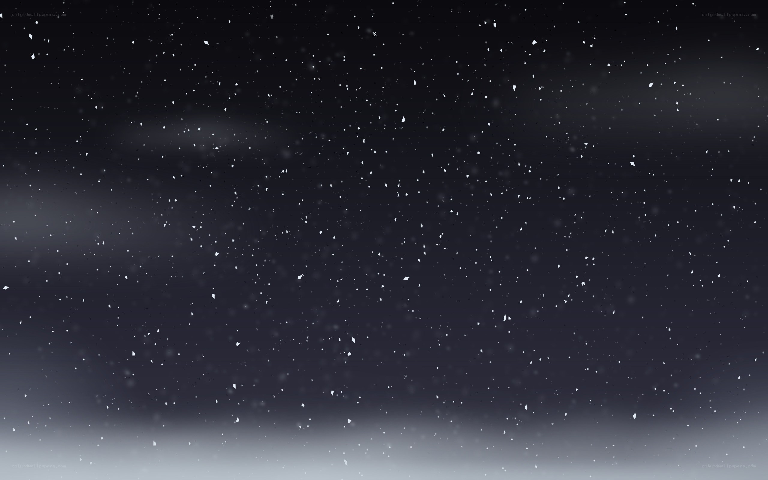 snow falling at night