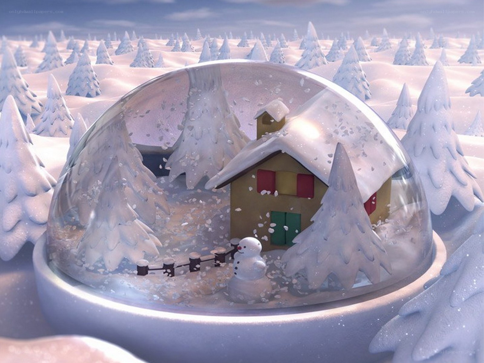 snow globe winter scene