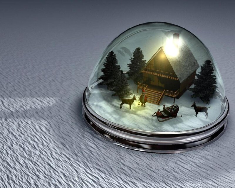 Snow Globe with Cabin