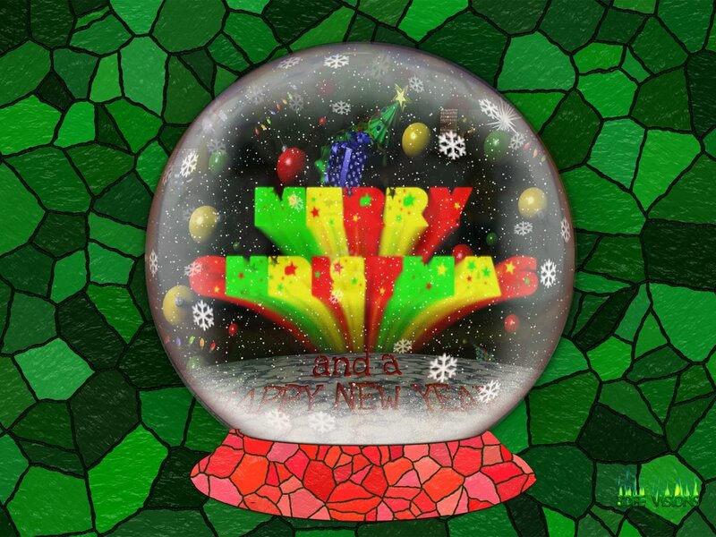 Snow Globe with Christmas Message — Green