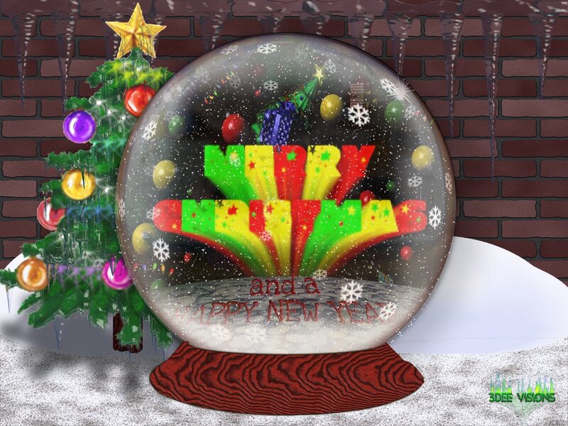 Snow Globe with Christmas Tree
