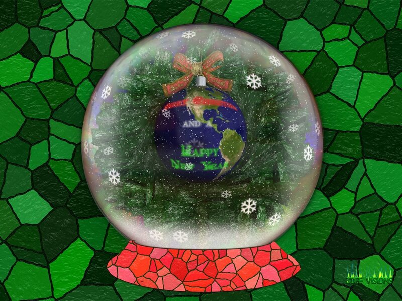 Snow Globe with Earth — Green, Festive, Winter