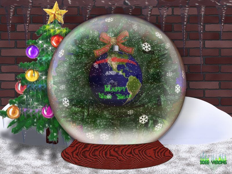 Snow Globe with Earth — Green