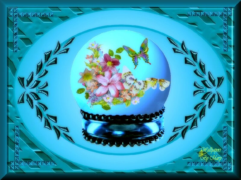 Snow Globe with Flowers