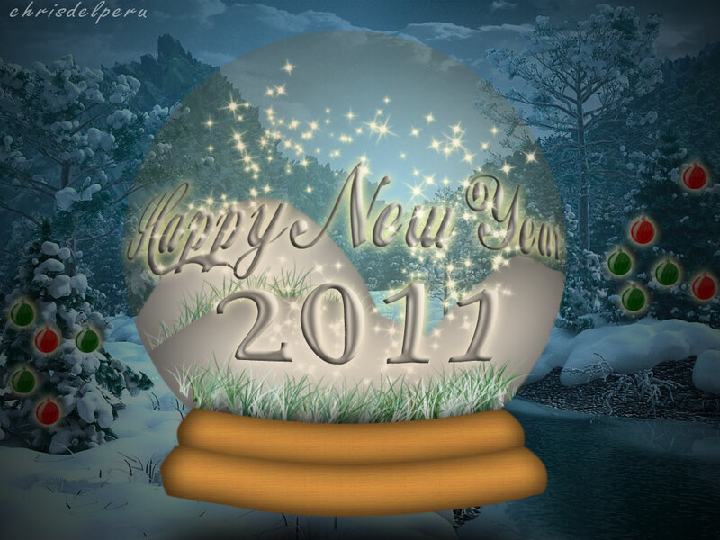 Snow Globe with Happy New Year