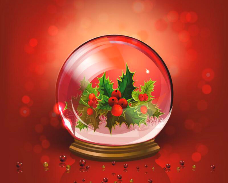 Snow Globe with Holly