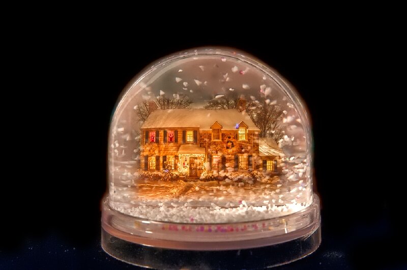 Snow Globe with House — White, Cozy