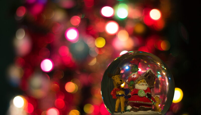 Snow Globe with Santa and Reindeer