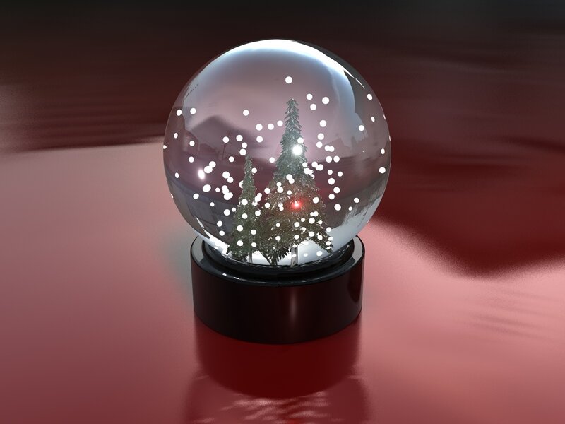 snow globe with trees