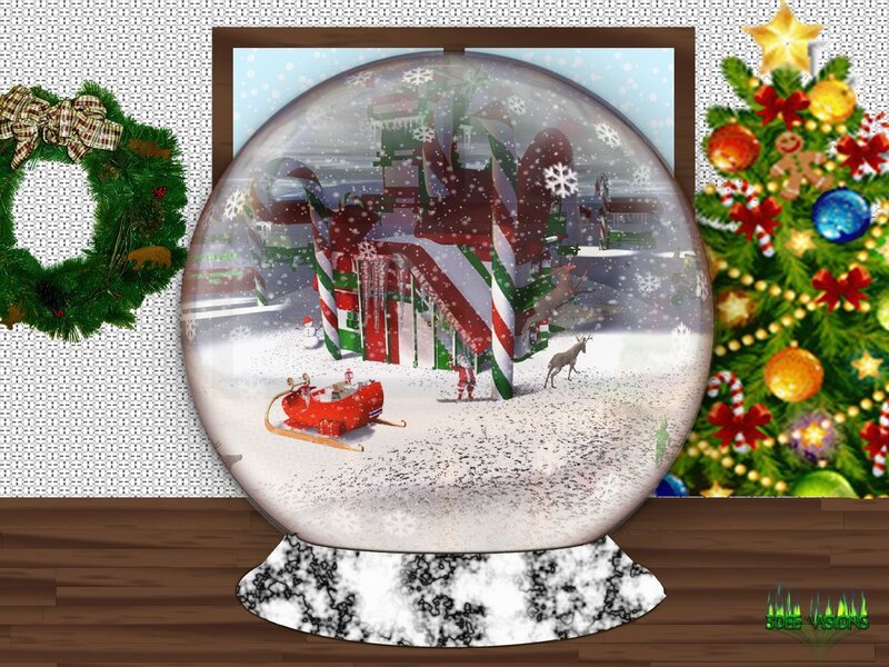 Snow Globe with Winter Scene — Green, Festive