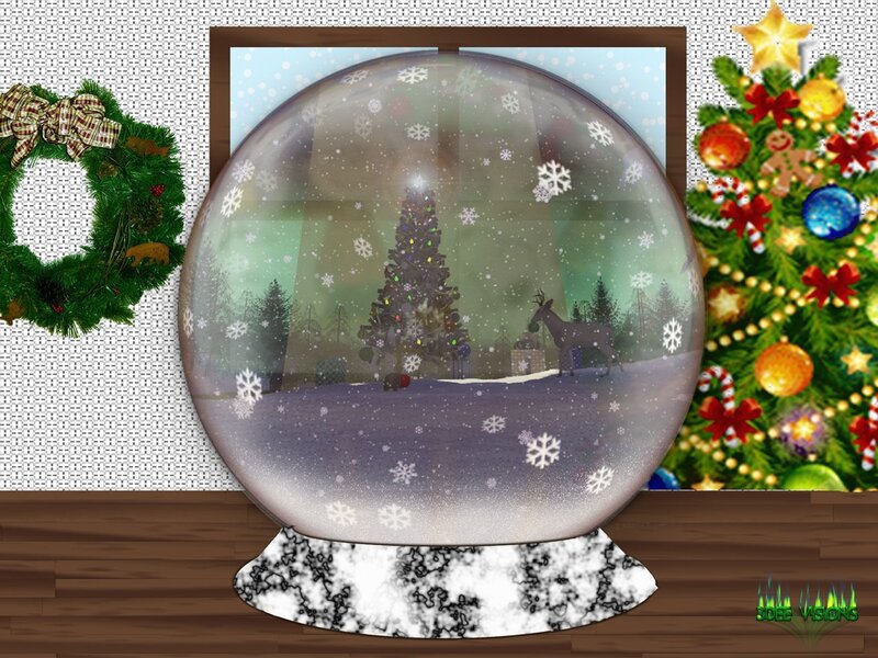 Snow Globe with Winter Scene — Green