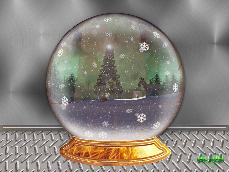Snow Globe with Winter Scene — Silver